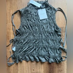 SOLD | WITH JEAN | Ruched Tie Side Top in Grey